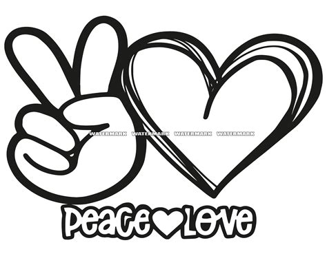 Peace Love SVG, Peace Love Cut File, Peace Love DXF, Peace Love PNG ...