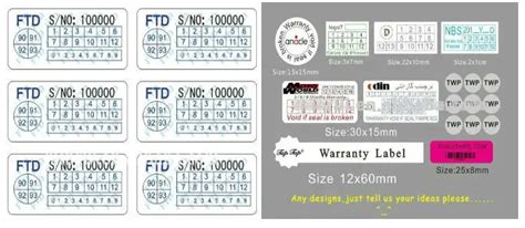 Custom Different Kinds Of Warranty Stickers For Electronic Products ...