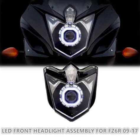 Kt Led Angel Halo Eyes Projector Headlight Assembly For Yamaha Fz R