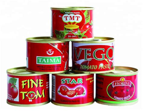 China Canned Tomato Paste 70g Small Size Tin Packing And With Yellow