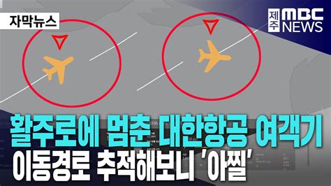 활주로에 멈춘 대한항공 여객기 ㅣ 이동경로 추적해보니 아찔 Youtube