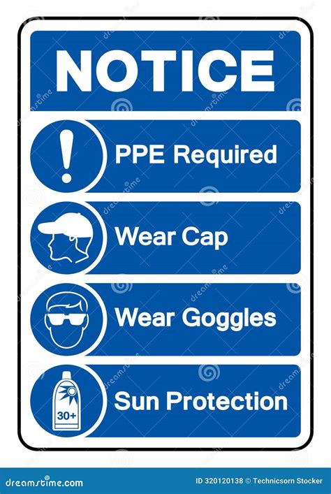 Notice Ppe Required Symbol Sign Vector Illustration Isolate On White