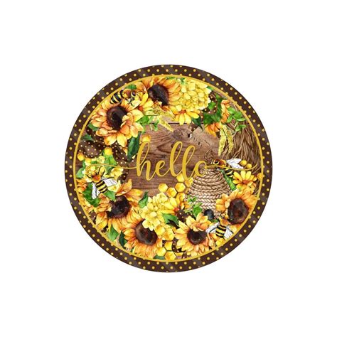 Sunflower Hello Sunflower Welcome Sign Signs For Wreaths Wreath