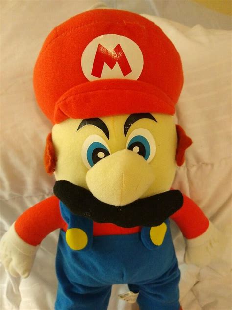 Super Mario Brothers Mario Plush Nintendo KellyToy Blue Eyes 2001 VTG Rare HTF | #2010649202