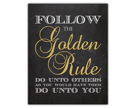 Golden Rule Motivational Quote Print Inspirational Home