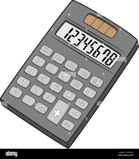 Illustration Of Isolated Calculator Cartoon Drawing Vector Eps Stock