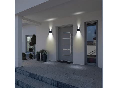 Lunartec Solarleuchte Balkon 2er Set Solar LED Wandleuchten 2