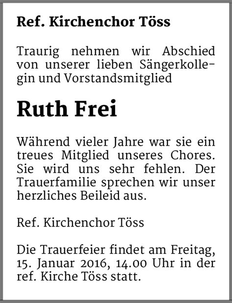 Ruth Frei Hommages