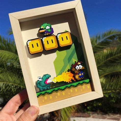 Super Mario Mini Shadowbox Marios Bros And Luigi Super Nintendo