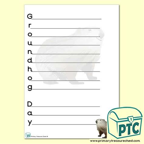 Groundhog Day Acrostic Poem Worksheet, Activity, teaching resource - Primary Treasure Chest