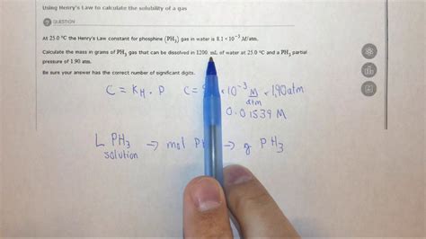 15 5e Using Henry S Law To Calculate The Solubility Of A Gas Youtube