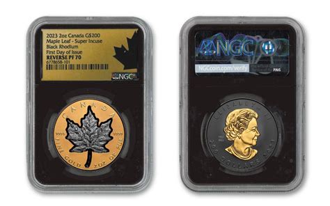 Canada Silver Gold Super Incuse Maple Leaf Black Rhodium Reverse