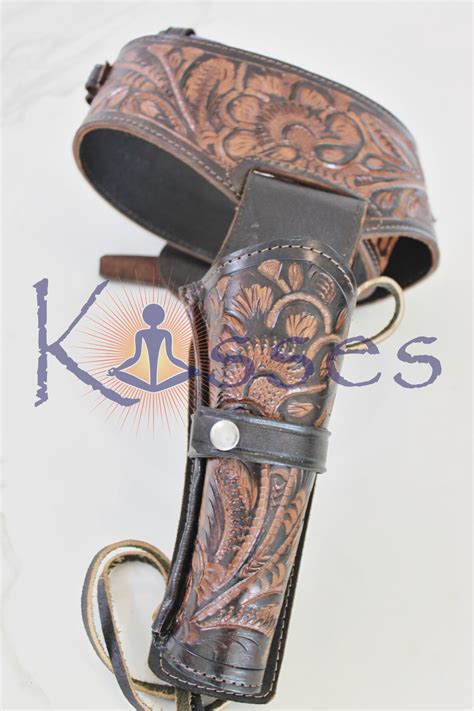 Handmade Quality Leather Western 22 Cal Tooled Holster Gun Etsy