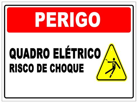 Placa De Sinalização Cuidado Risco De Choque Elétrico 15x15cm