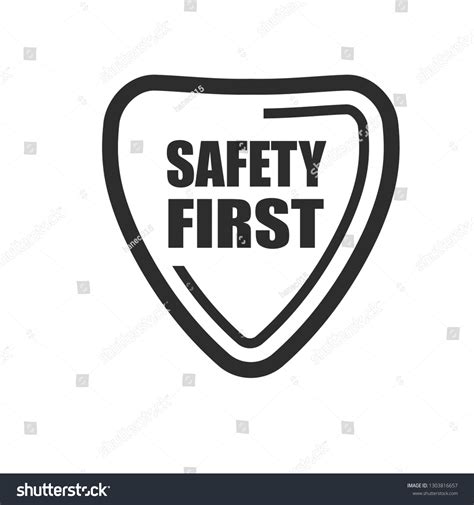 Safety First Shield Sign Royalty Free Stock Vector