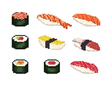 Premium Vector Sushi Pixel Art