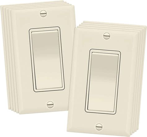 Enerlites Way Decorator Paddle Rocker Light Switch With Wall Plate