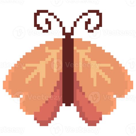 Pixelated Hand Drawn Butterfly Illustration Png