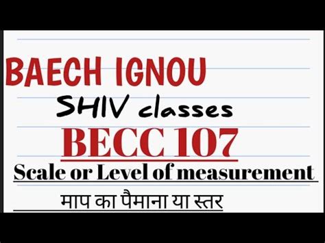 Becc Scale Or Level Of Measurement Baech Ignou By Shivangi Bhatt