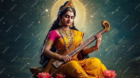 Saraswati Mata Goddess Happy Vasant Panchami Indian festival Goddess ...