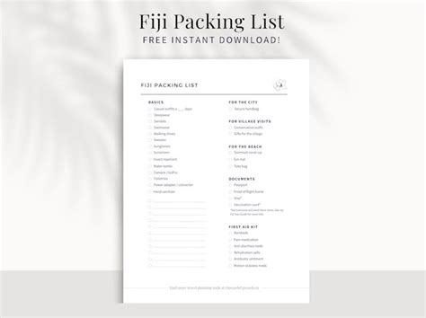 Fiji Packing List Onwards Upwards