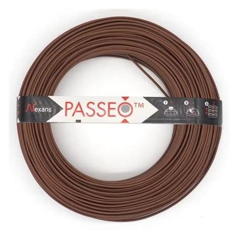 Nexans 01225056 Fil électrique rigide H07VU Passeo 2 5mm² Brun 100m