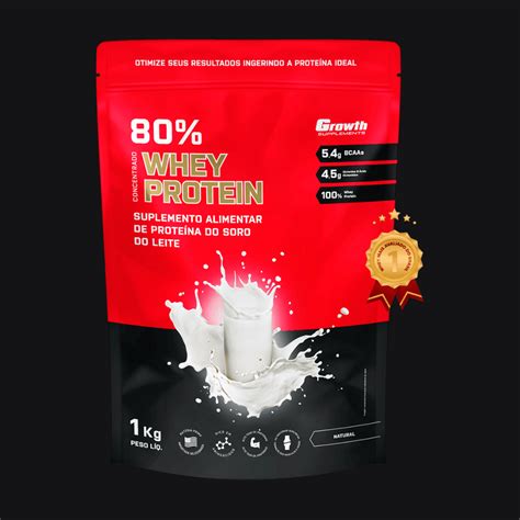 Whey Protein Concentrado 1kg Growth Supplements Squeletto Suplementos