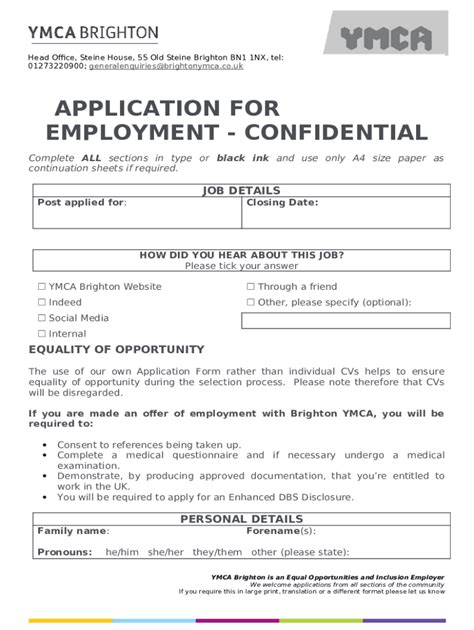 Job Application CRB Post All Sections Must Be Completed Using Black Ink