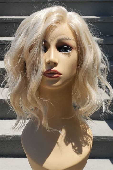 Lace Front Blonde Bob Lace Front Blonde Wavy Wig Lace Front Etsy