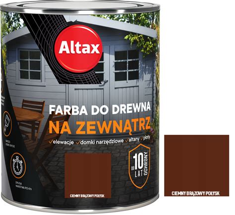 Farba do drewna na zewnątrz Altax C BRĄZ POŁ 750 5900172974305