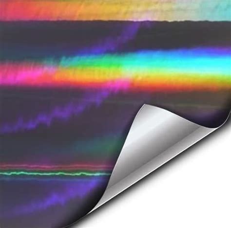 Vvivid Black Holographic Chrome Vinyl Wrap Rainbow Finish Roll Diy Air