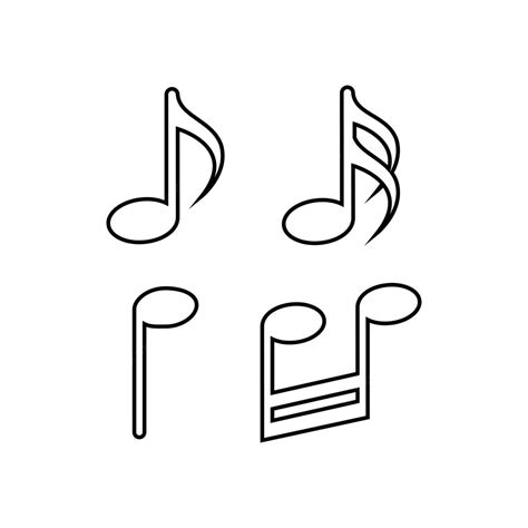 Ícone De Notas Musicais Modelo De Vetor Logotipo Coleção Na Moda Design Plano Vetor Premium