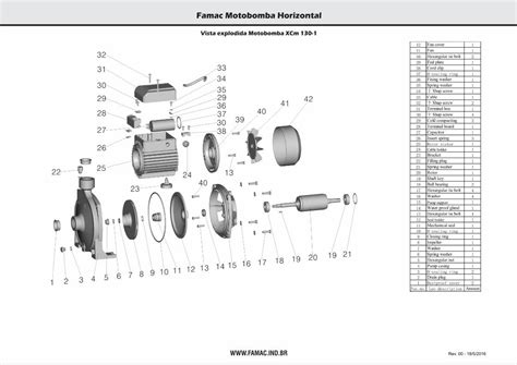 PDF Vista explodida Motobomba XCm 130 1 Elétrica Prates Famac