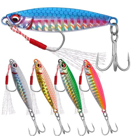 Qualyqualy Fishing Jigs Sinking Metal Fishing Spoons Micro Jigging Bait