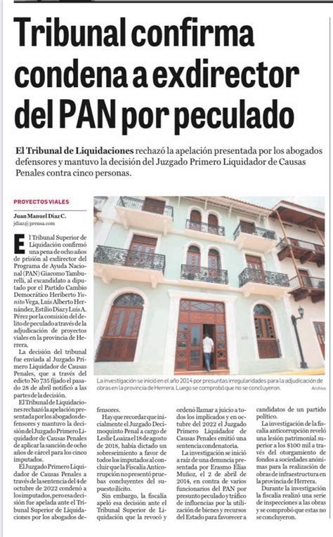 Diario Panam On Twitter Ultimahora Condena En Caso Pan Tribunal