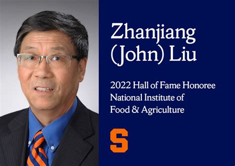 Liu Inducted Into National Institute Of Food And Agriculture Hall Of