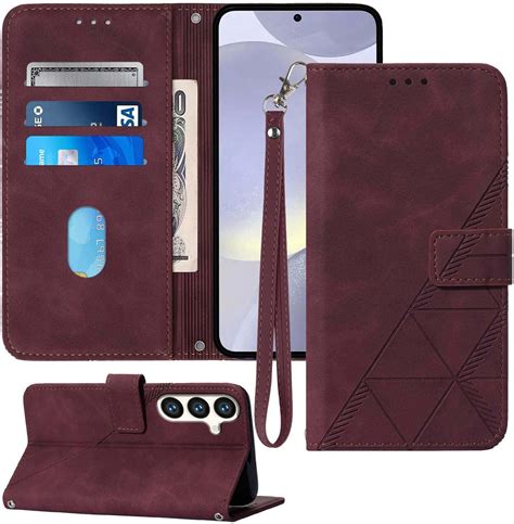 S24 Wallet Case For Samsung Galaxy S24 Case Card Holder Slots Wrist