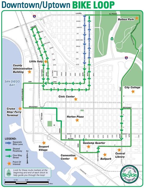 San Diego bike loop map - Ontheworldmap.com