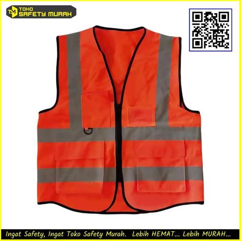 Jual Rompi Safety Proyek Id Holder Rompi Kantong Scotlight Merah Di