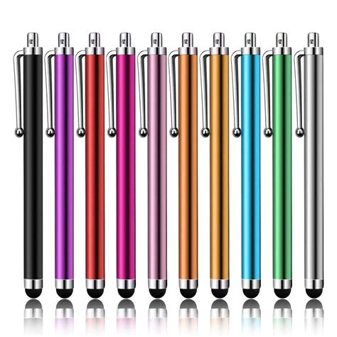 Stylus Pen IC ICLOVER 10PCS Long Stylus Metal Touch Screen Pen For