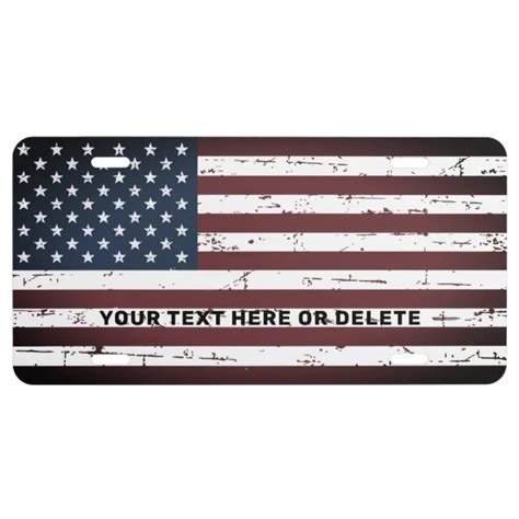 Personalized Patriotic United States American Flag License Plate | Zazzle