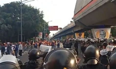 Protestan trabajadores del Poder Judicial en San Lázaro