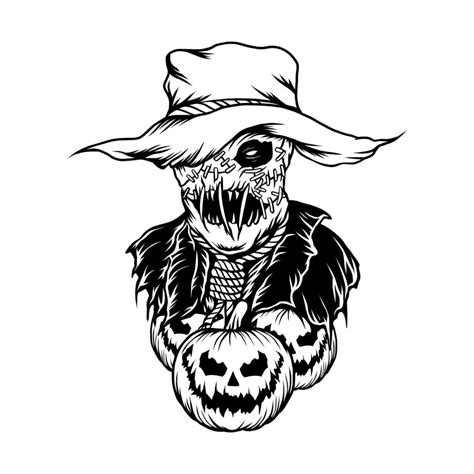 Halloween scarecrow vector art 12951004 Vector Art at Vecteezy