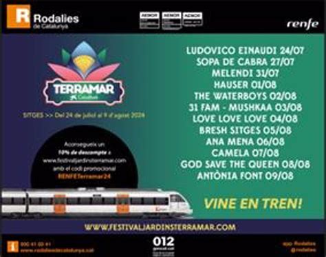 Renfe Serà El Tren Oficial Del Festival Terramar Caixabank De Sitges Barcelona