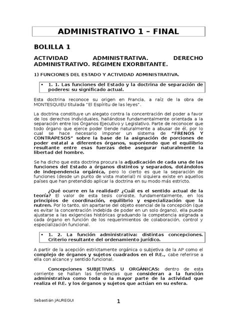 Resumen Administrativo 1 Completo Pdf Regulación Jurisdicción