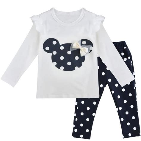 Ensemble V Tement T Shirt Manches Longues Pantalons Pois Fille Enfant