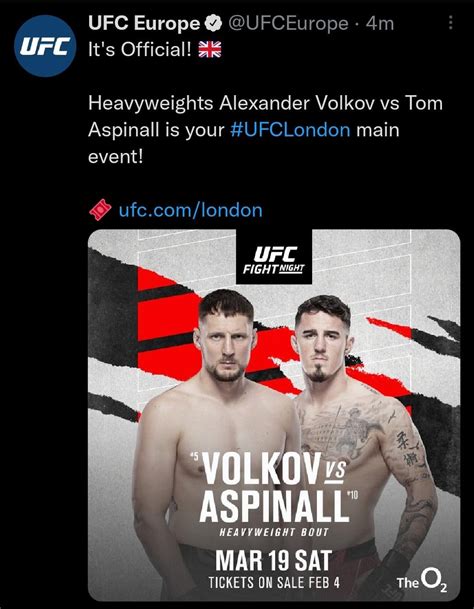 Headliner And Likely Co Main Announced For Ufc London Who You Guys