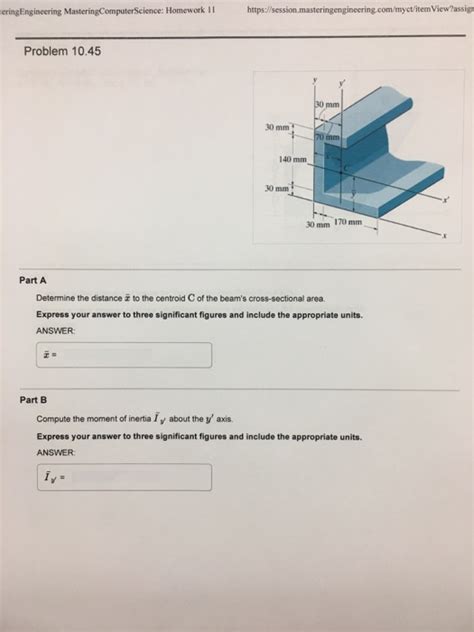 Solved Determine The Distance X Bar To The Centroid C Of Chegg