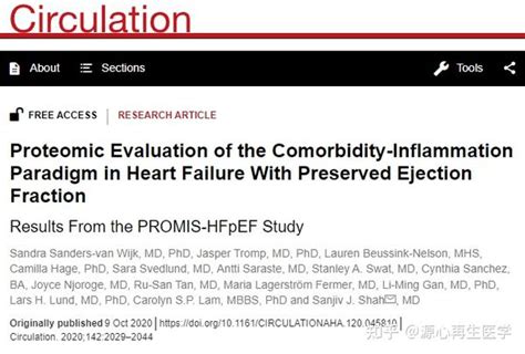 Circulation丨upar启发hfpef新靶点，改善心力衰竭诊断灵敏性 知乎