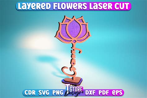 Layered Flower Laser Cut Svg Laser Svg Graphic By The T Store Design · Creative Fabrica